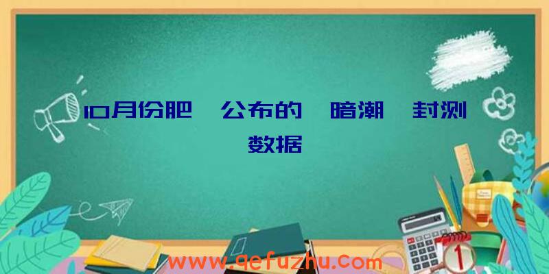 10月份肥鲨公布的《暗潮》封测数据