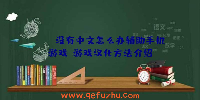 APEX没有中文怎么办辅助手机游戏？游戏汉化方法介绍