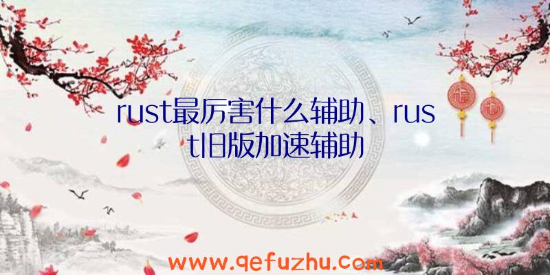 rust最厉害什么辅助、rust旧版加速辅助