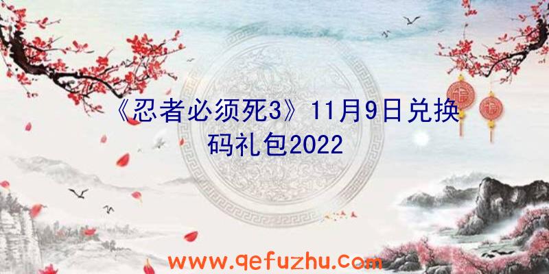 《忍者必须死3》11月9日兑换码礼包2022