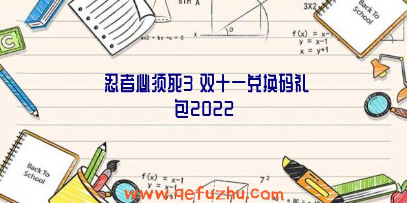 《忍者必须死3》双十一兑换码礼包2022