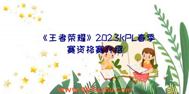 《王者荣耀》2023KPL春季赛资格赛介绍