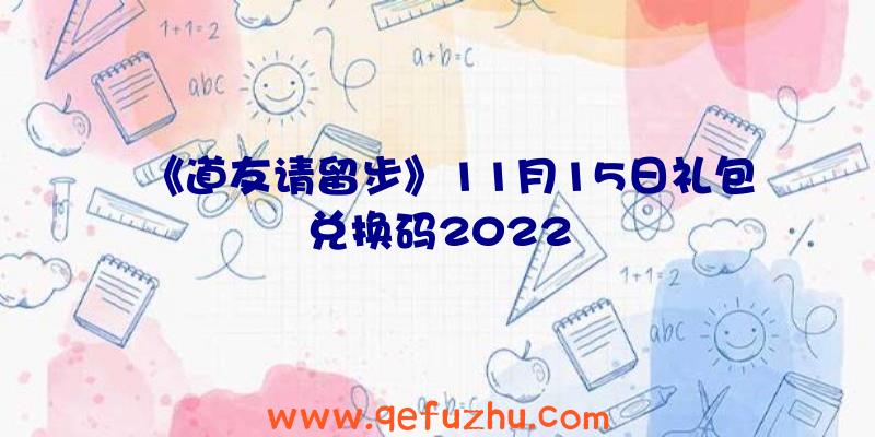 《道友请留步》11月15日礼包兑换码2022