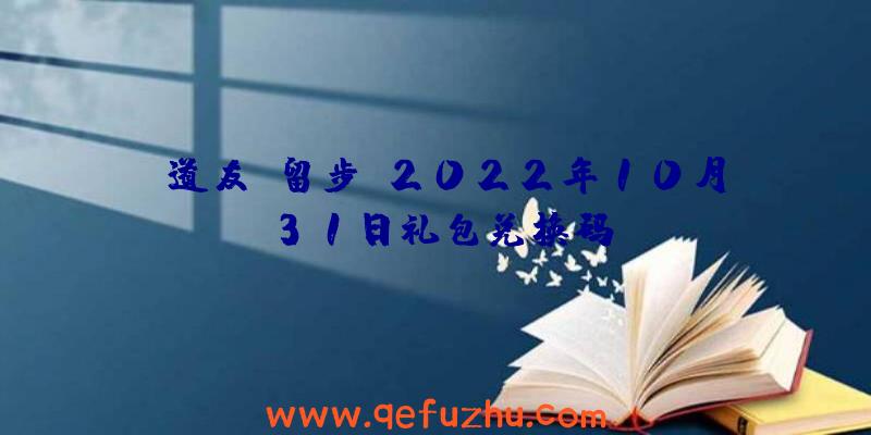 《道友请留步》2022年10月31日礼包兑换码