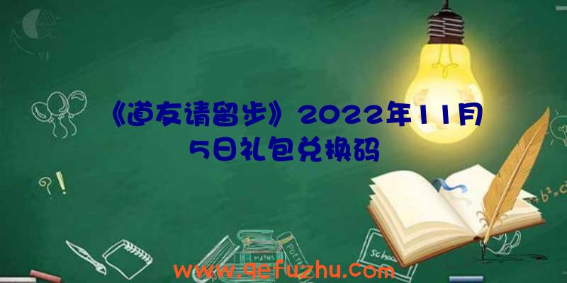 《道友请留步》2022年11月5日礼包兑换码