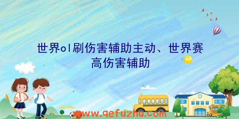 世界ol刷伤害辅助主动、世界赛高伤害辅助