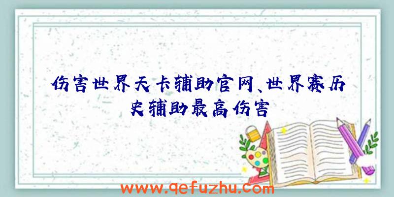 伤害世界天卡辅助官网、世界赛历史辅助最高伤害