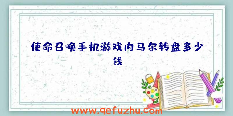 使命召唤手机游戏内马尔转盘多少钱