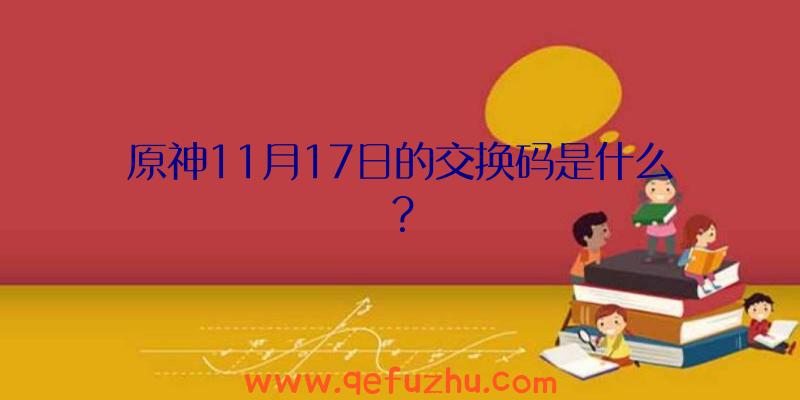 原神11月17日的交换码是什么？