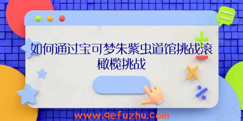 如何通过宝可梦朱紫虫道馆挑战滚橄榄挑战