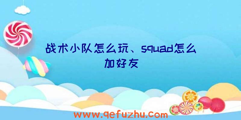 战术小队怎么玩、squad怎么加好友