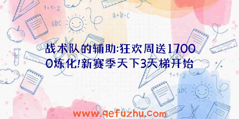 战术队的辅助:狂欢周送17000炼化!新赛季天下3天梯开始