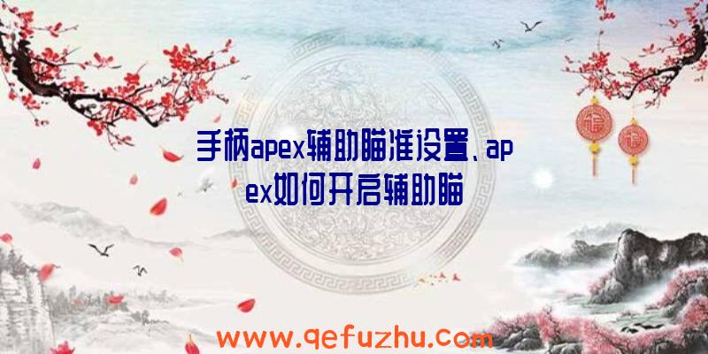 手柄apex辅助瞄准设置、apex如何开启辅助瞄