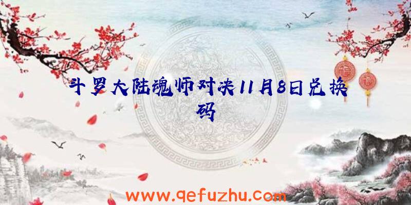 斗罗大陆魂师对决11月8日兑换码