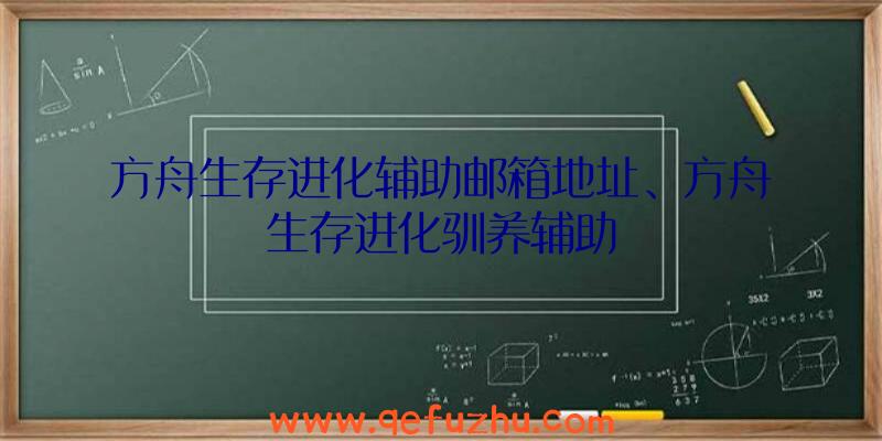 方舟生存进化辅助邮箱地址、方舟生存进化驯养辅助