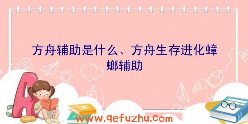 方舟辅助是什么、方舟生存进化蟑螂辅助