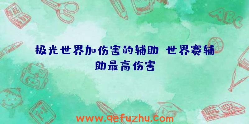 极光世界加伤害的辅助、世界赛辅助最高伤害