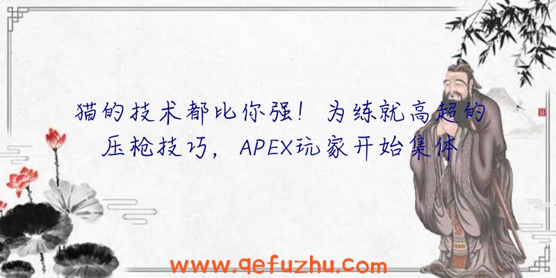 猫的技术都比你强！为练就高超的压枪技巧，APEX玩家开始集体抽风