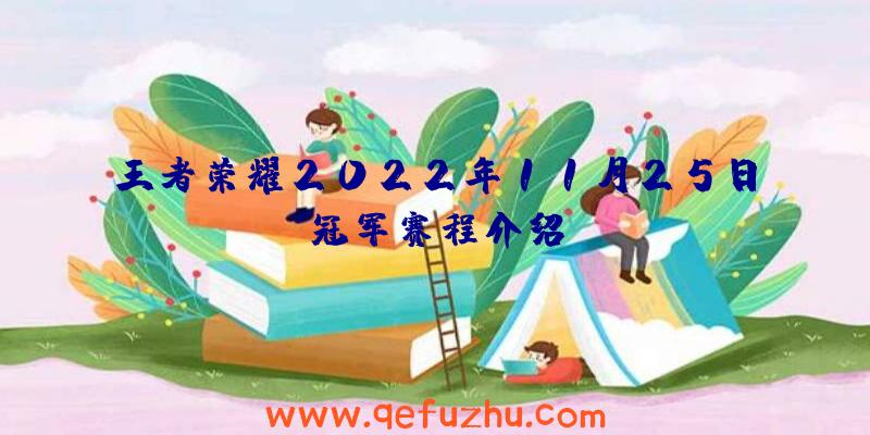 王者荣耀2022年11月25日冠军赛程介绍