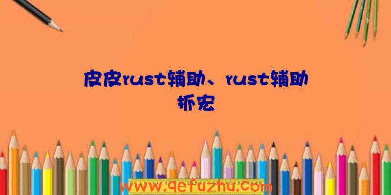 皮皮rust辅助、rust辅助抓宏