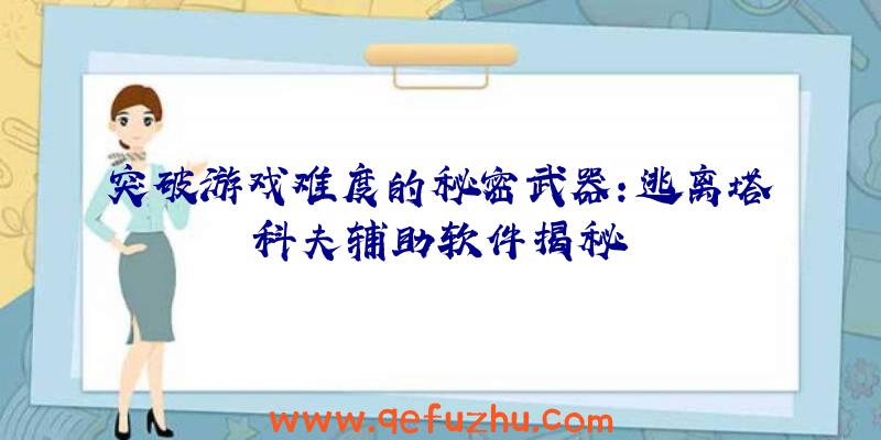 突破游戏难度的秘密武器：逃离塔科夫辅助软件揭秘