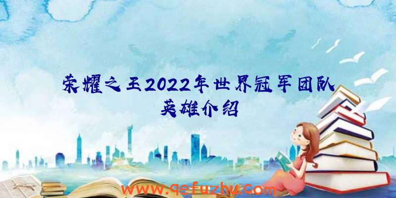 荣耀之王2022年世界冠军团队英雄介绍