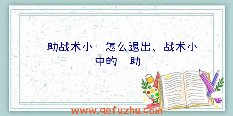 辅助战术小队怎么退出、战术小队中的辅助