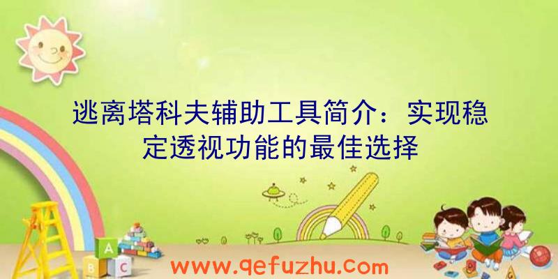 逃离塔科夫辅助工具简介：实现稳定透视功能的最佳选择