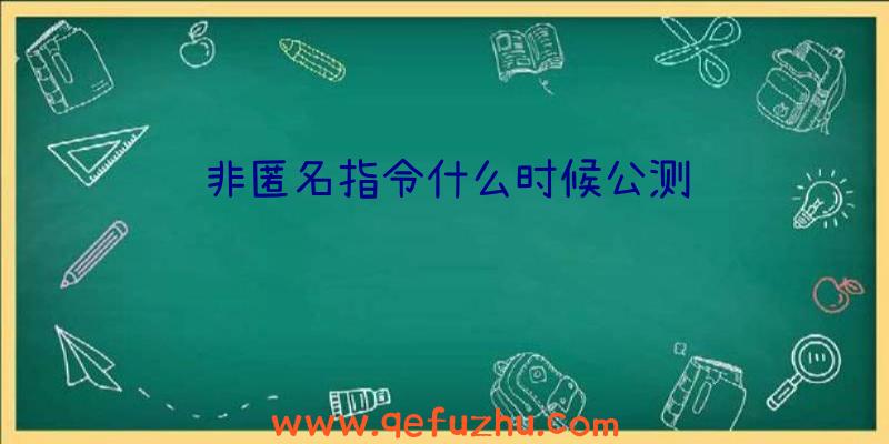 非匿名指令什么时候公测