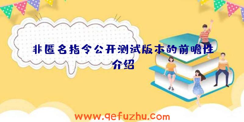 非匿名指令公开测试版本的前瞻性介绍