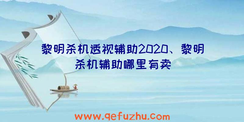 黎明杀机透视辅助2020、黎明杀机辅助哪里有卖